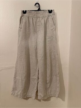 Madewell Light Beige Wide Leg Elastic Waist Pants Size Small